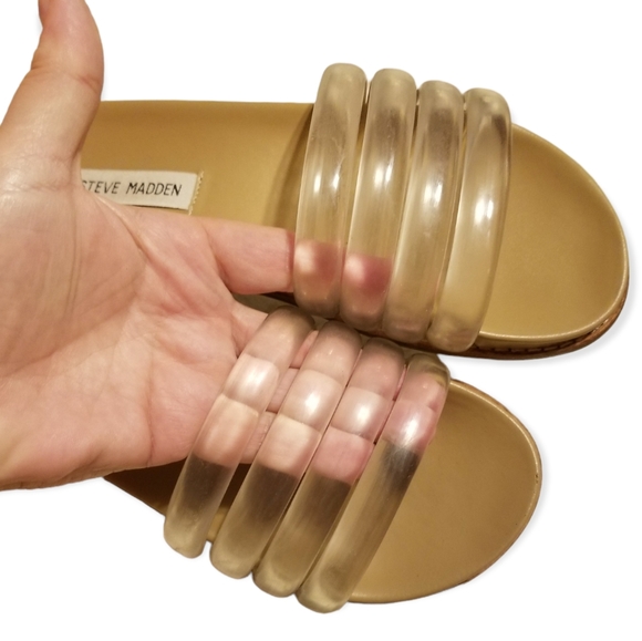 Steve Madden soft acrylic slides, slip on sandals, casual style sz 5.5 - Picture 2 of 9